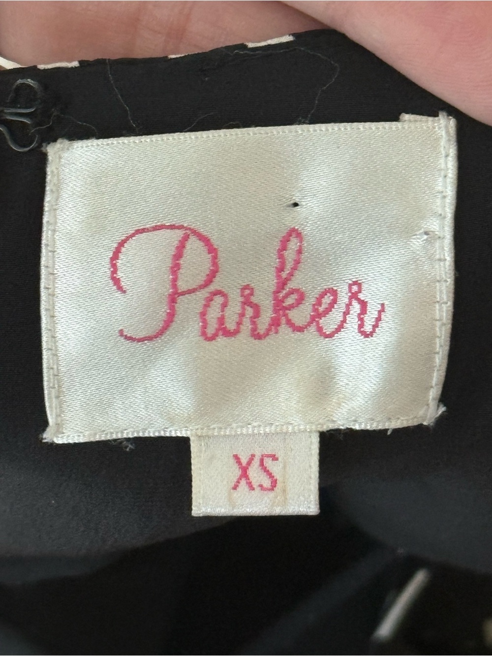 Parker Evony Mesh Panel Mini Dress Black White Geometric XS NWOT - Picture 5 of 8